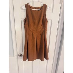 Donna Ricco Western Brown Sleeveless Suede Dress